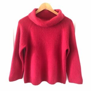 Vintage 90’s Rafaella Raspberry Cowl Neck Sweater Angora/Wool women's Size L